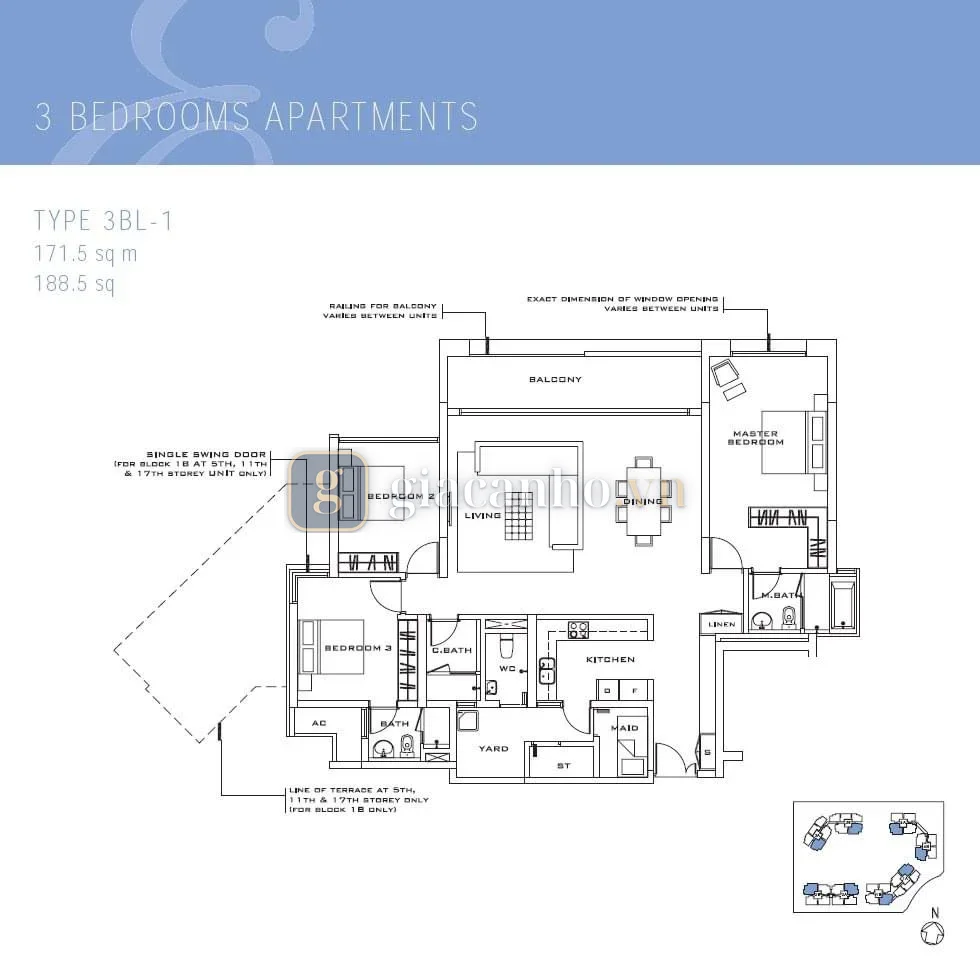 3BR · 171 m², fully furnished